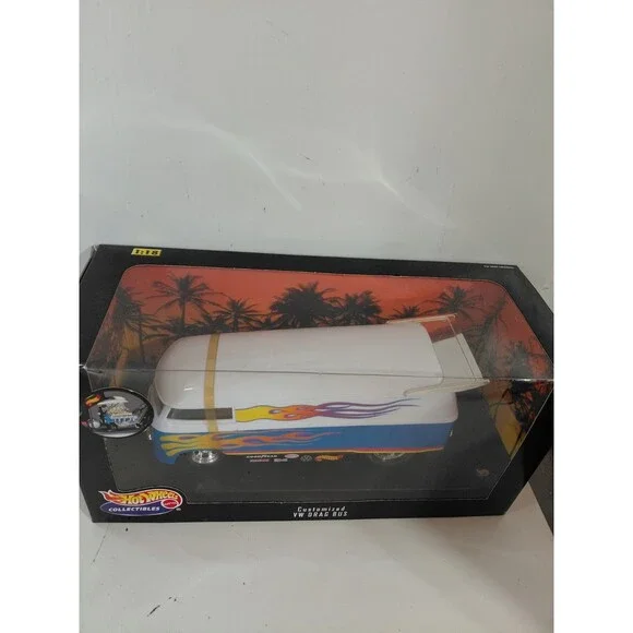 NIB Hot Wheels Collectibles 1:18 Die Cast Customized Volkswagen (VW) Drag Bus - Picture 2 of 11
